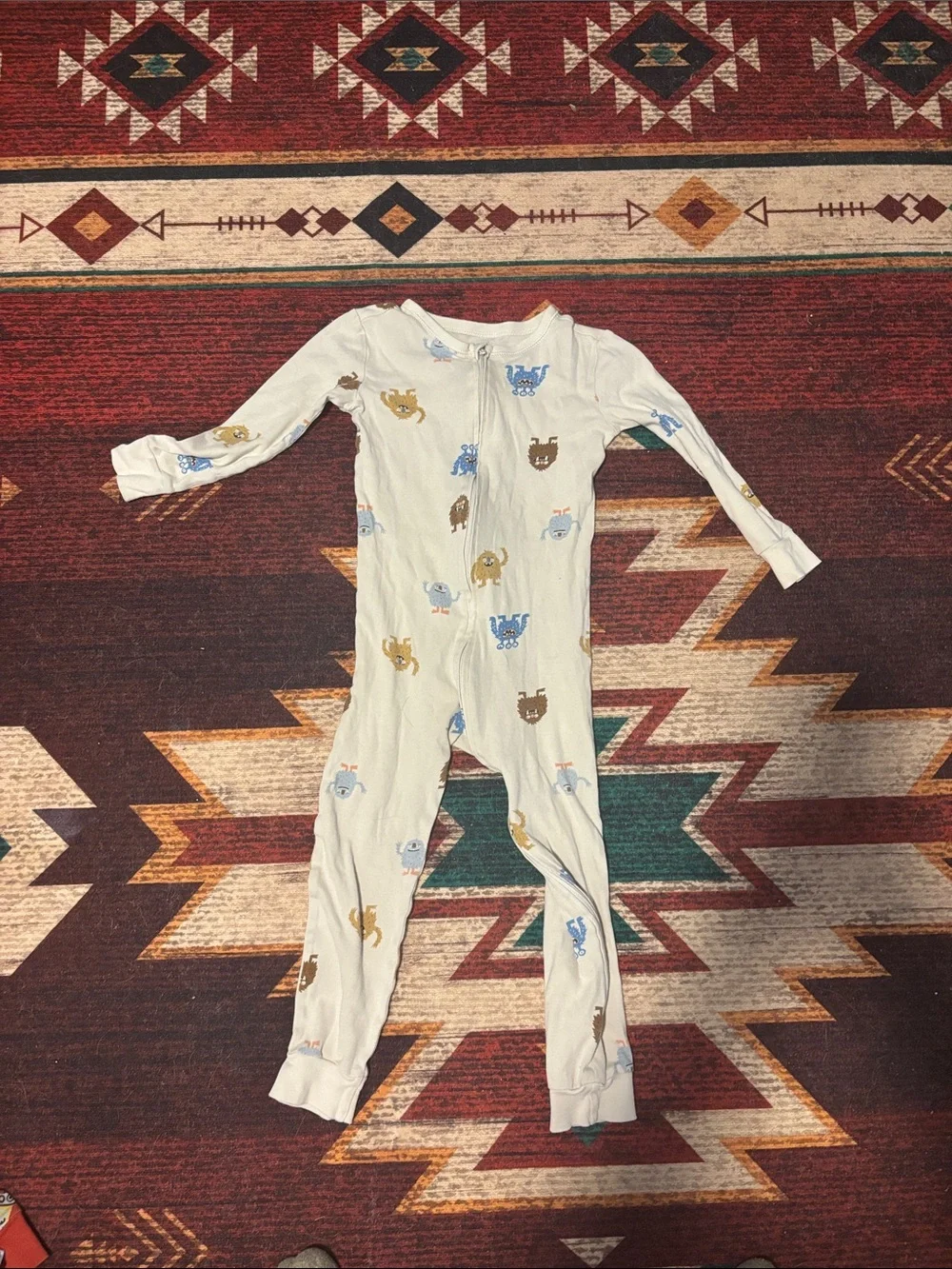 Bundle of 4 - 4T One-Piece Pajamas Set - White, Cream, Rust, Blue - Old Navy